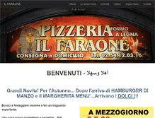 Tablet Screenshot of pizzeriailfaraone.com